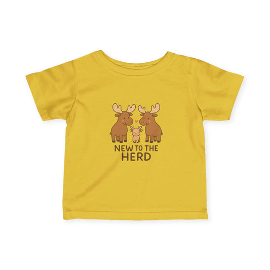 Infant Tee — "New to the Herd" Moose Family Baby Shirt