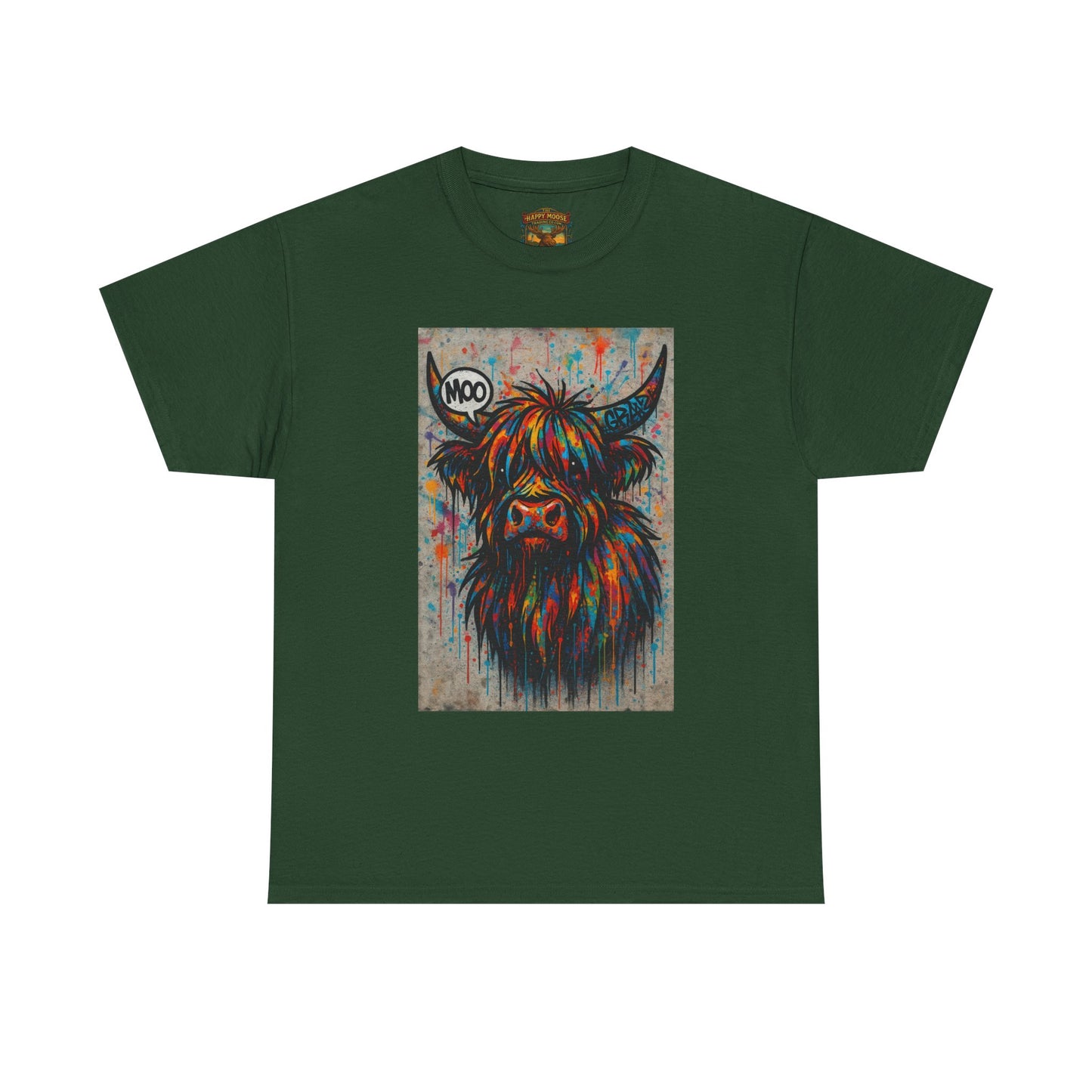 Psychedelic Highland Cow T-Shirt | Retro Rainbow Cow Art 7