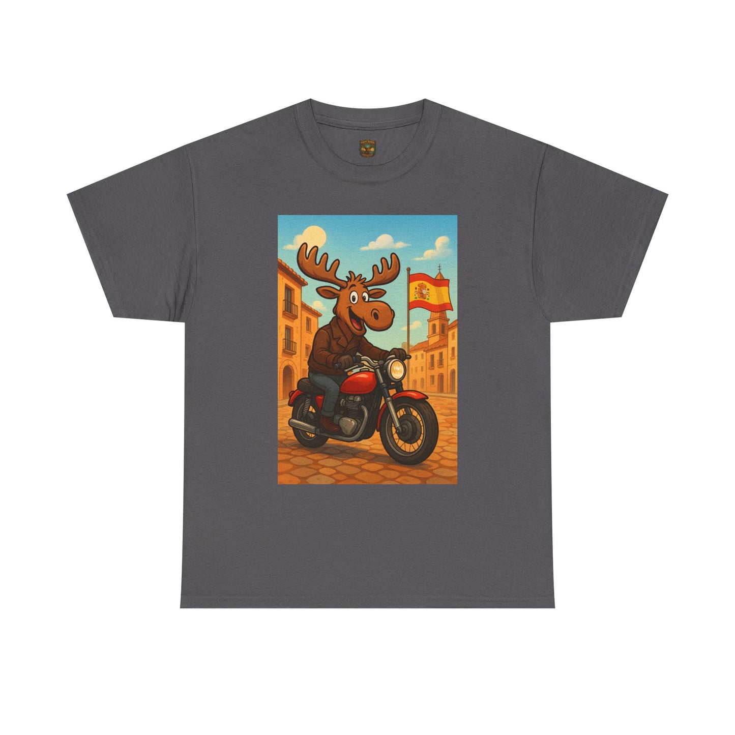 Happy Moose on a Motorcycle T-Shirt | Vintage Biker Animal Tee