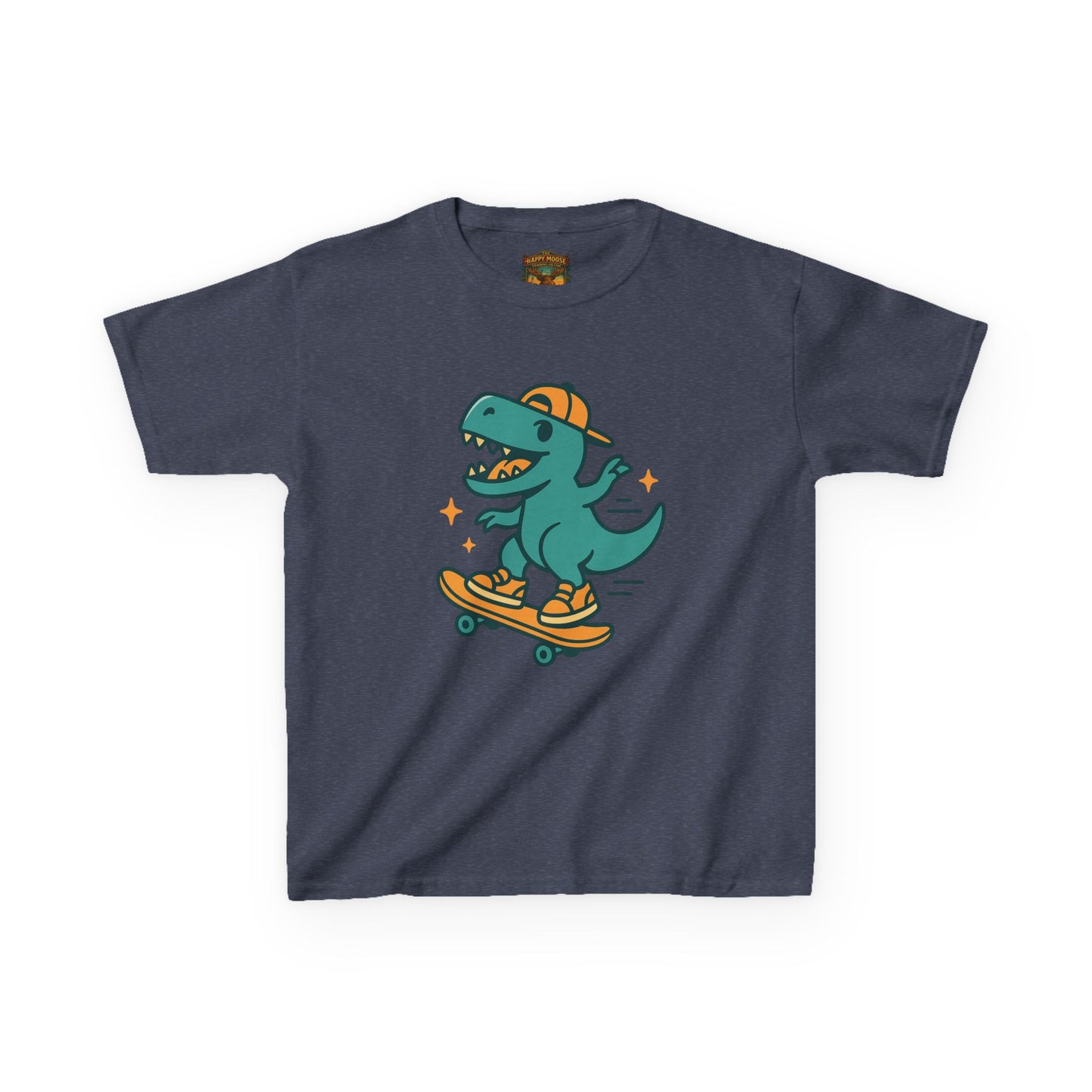 Kids Skateboarding Dino Tee — Cute Skateboard T‑Rex Graphic Shirt