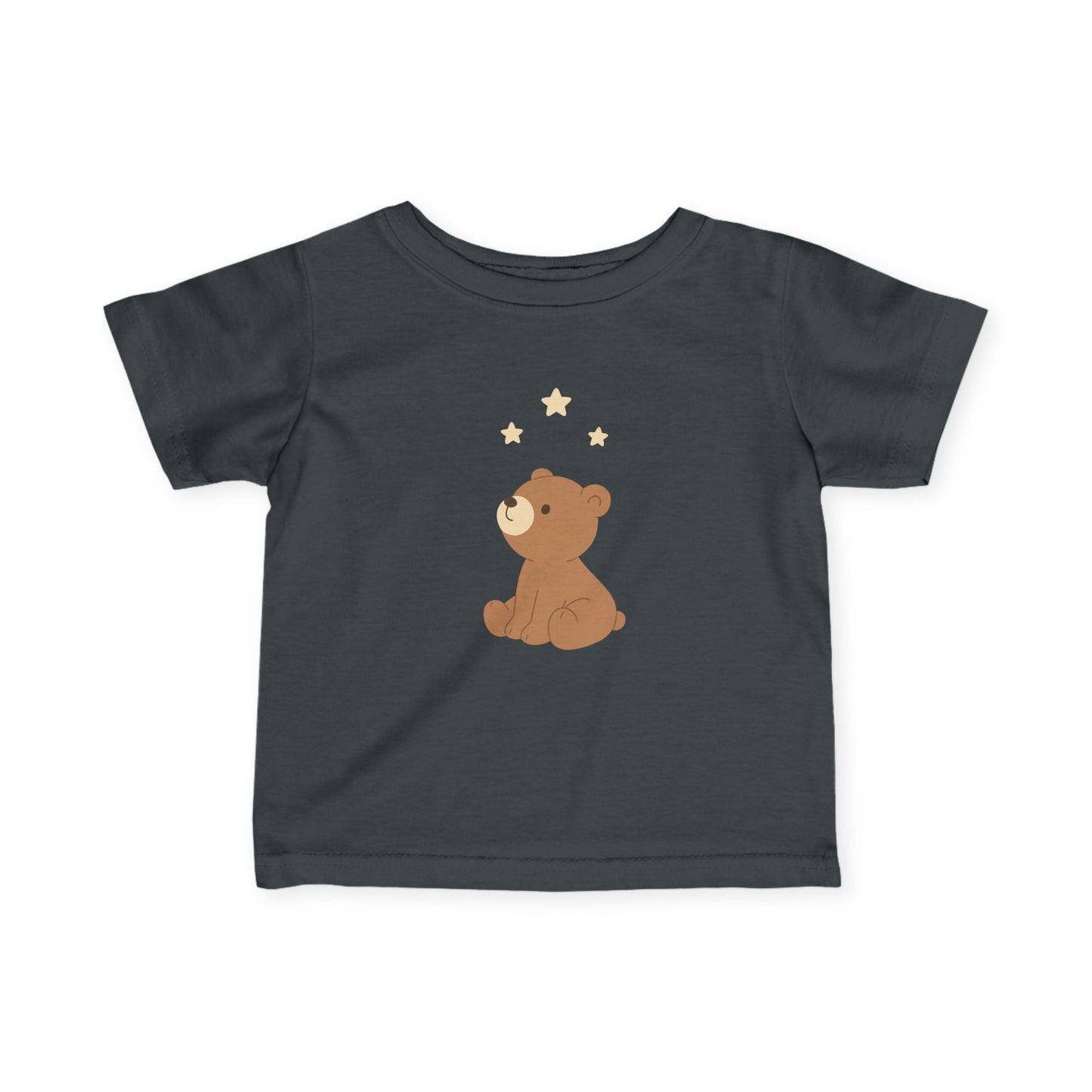 Infant Tee — Cute Sitting Teddy Bear with Stars Baby Shirt