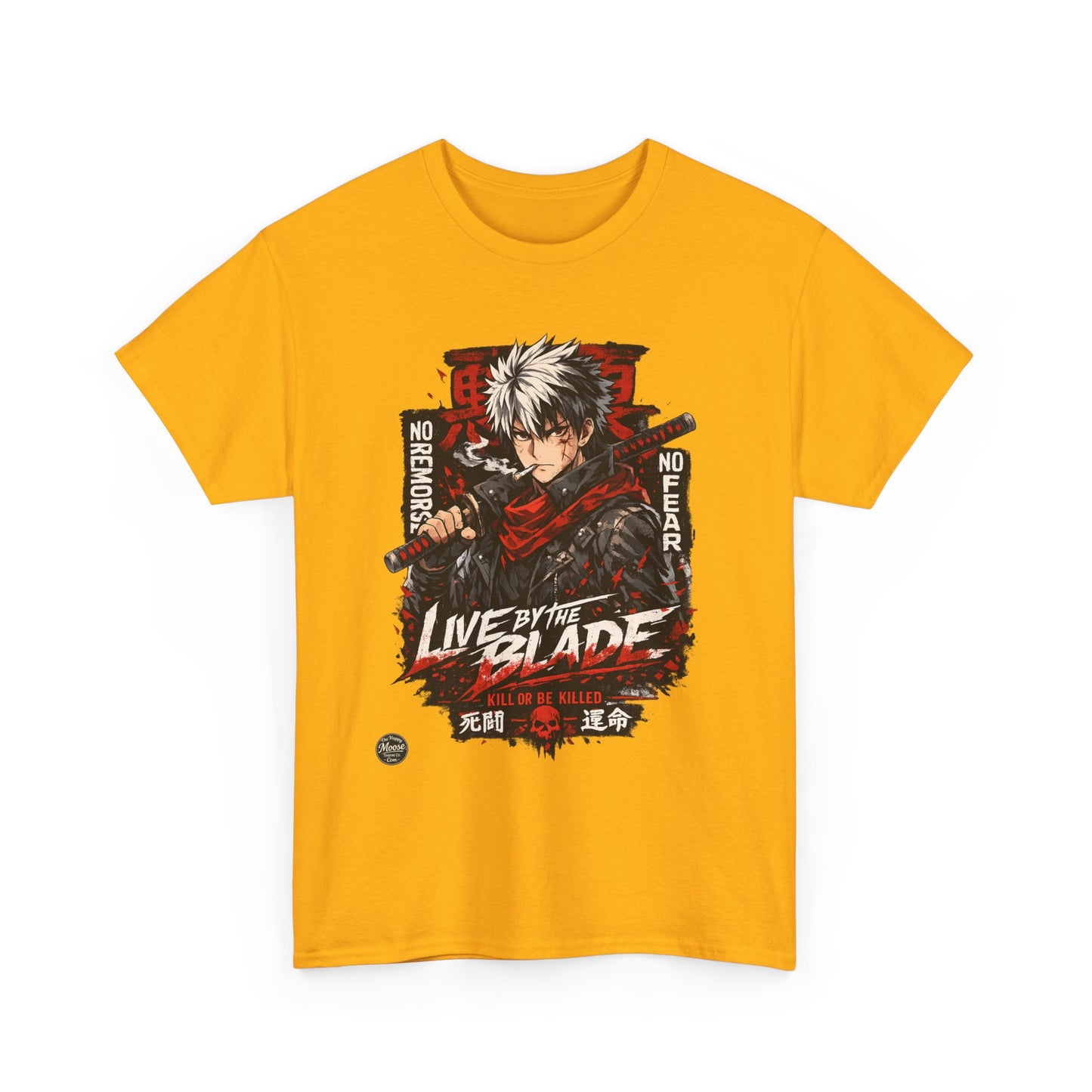 Live by the Blade Anime Tee — Samurai Sword Graphic T-Shirt #E003