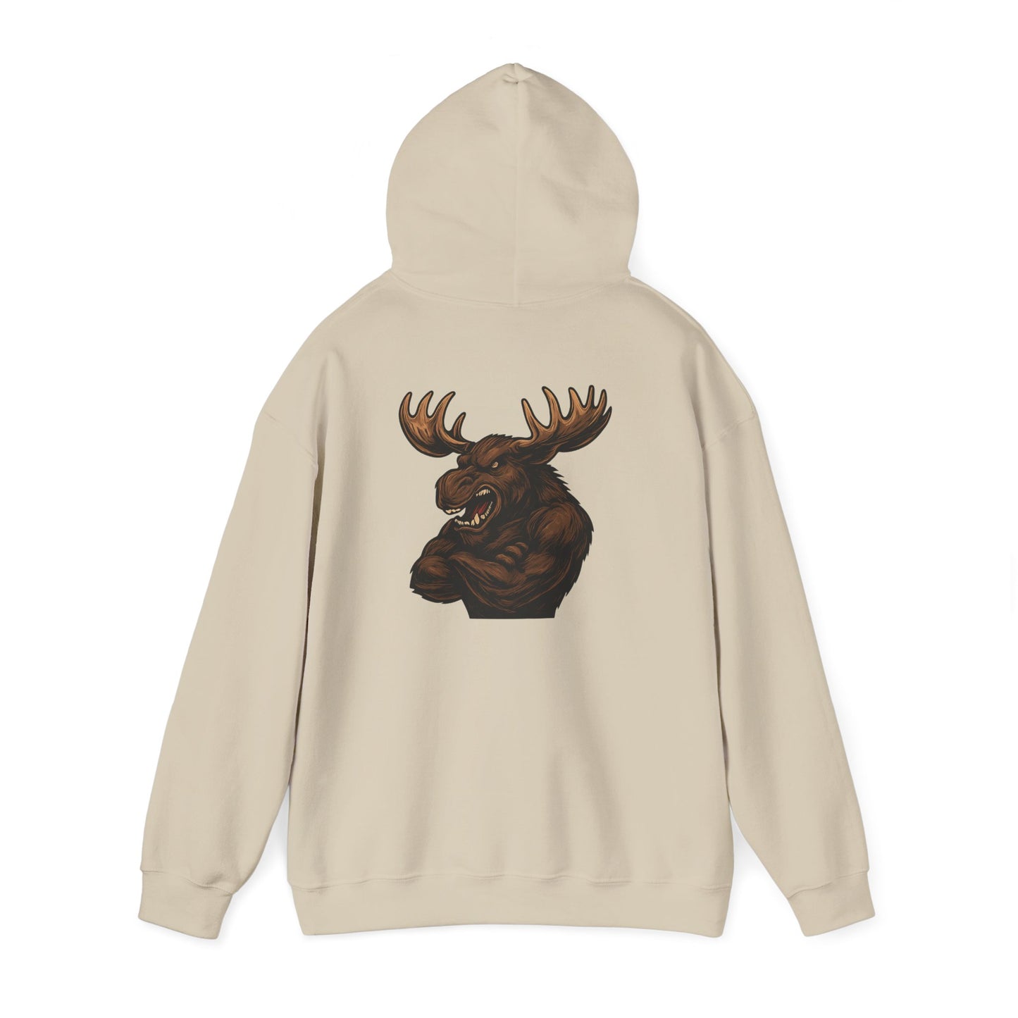 Ferocious Moose Head Graphic Hoodie — Bold Wilderness Outdoor Pullover
