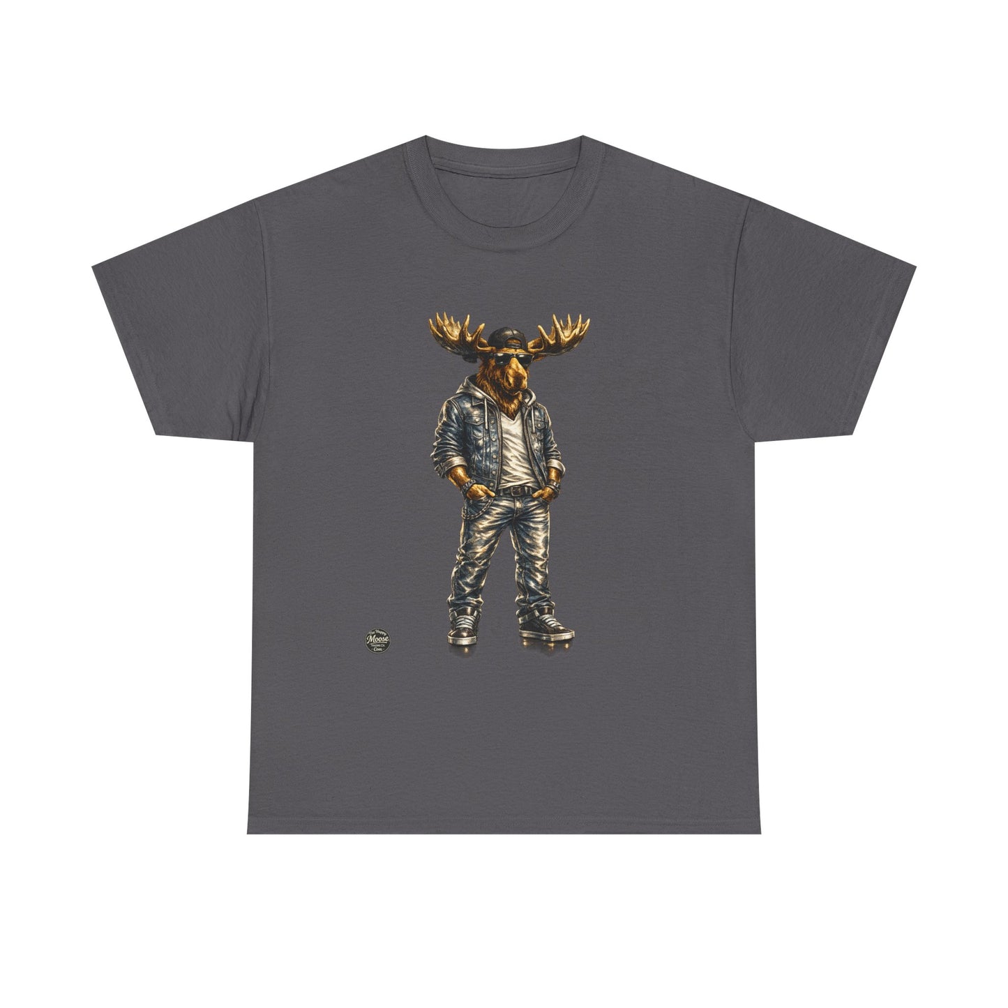 Rustic Urban Moose Graphic Tee — Outdoorsy Moose Illustration T-Shirt