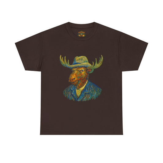 Moose Gogh Self-portrait with Straw Hat |  Art Tee