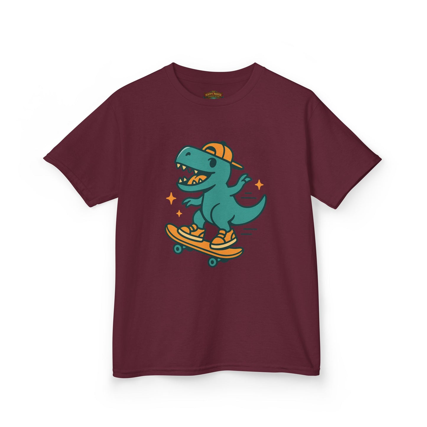 Kids Skateboarding Dino Tee — Cute Skateboard T‑Rex Graphic Shirt