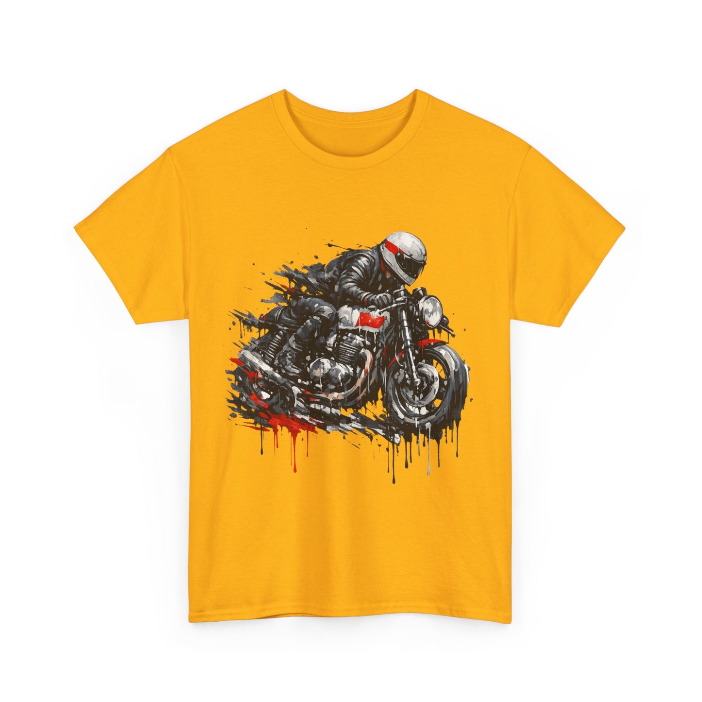 Motorcycle Racer T-Shirt Speed Rider Graphic Drip Street Art Biker Tee EBC09