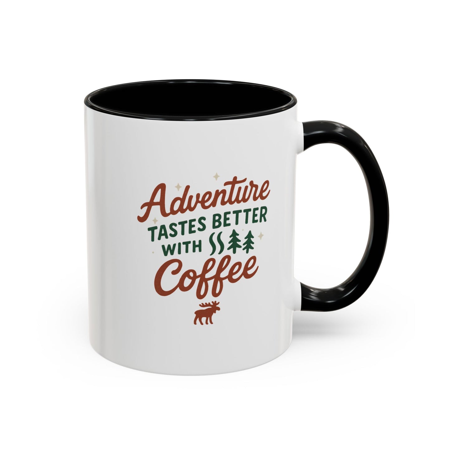 Adventure Tastes Better With Coffee Mug — "Adventure Tastes Better with Coffee" Rustic Outdoor Camper Gift (11/15oz)