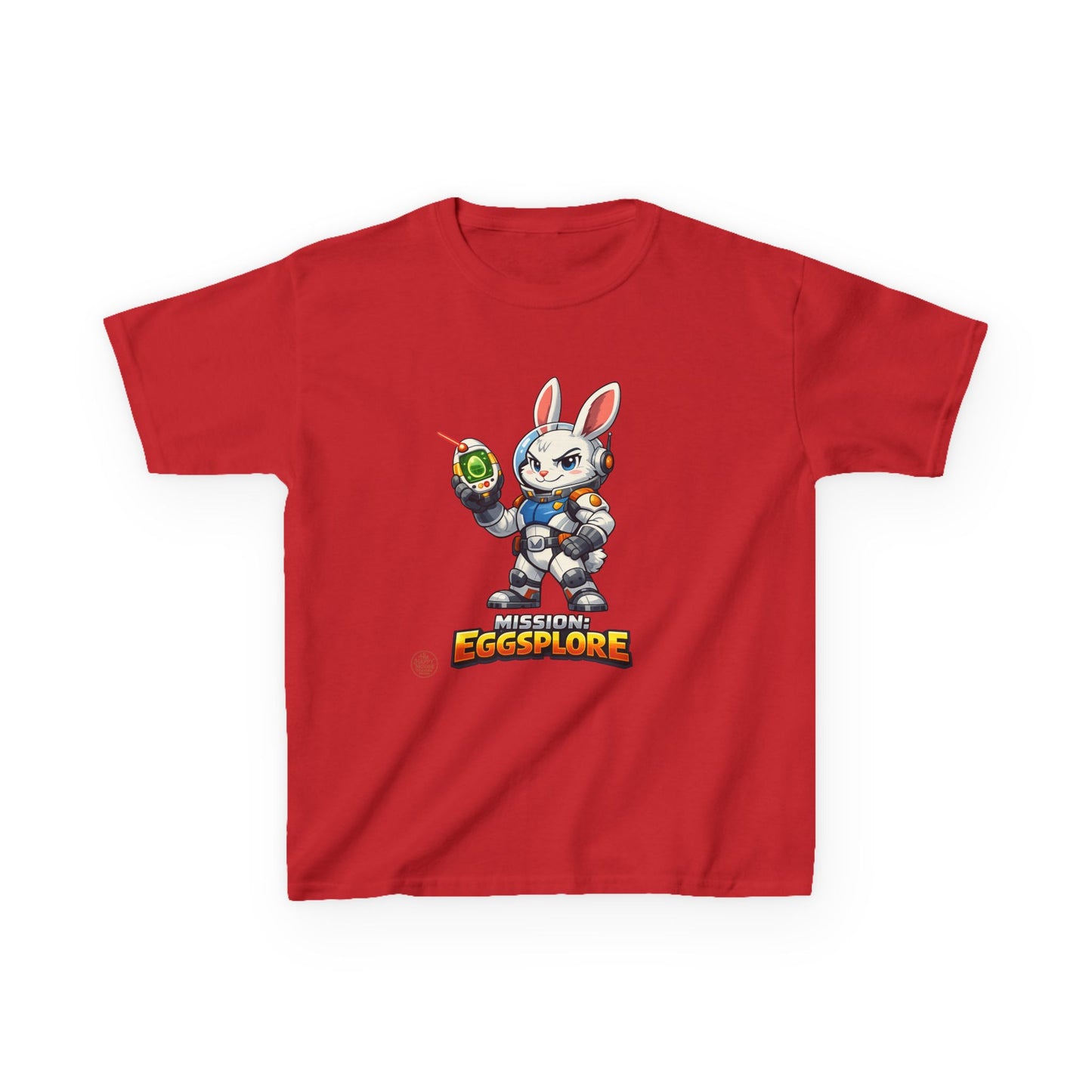 Kids Tee — 'Eggsplore' Bunny Space Explorer Graphic Shirt