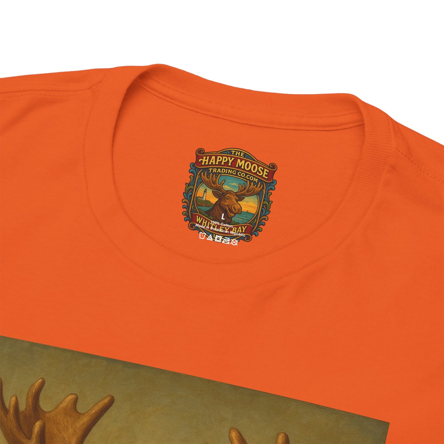 Mona Moose Tee — Funny Renaissance Moose Portrait T‑Shirt