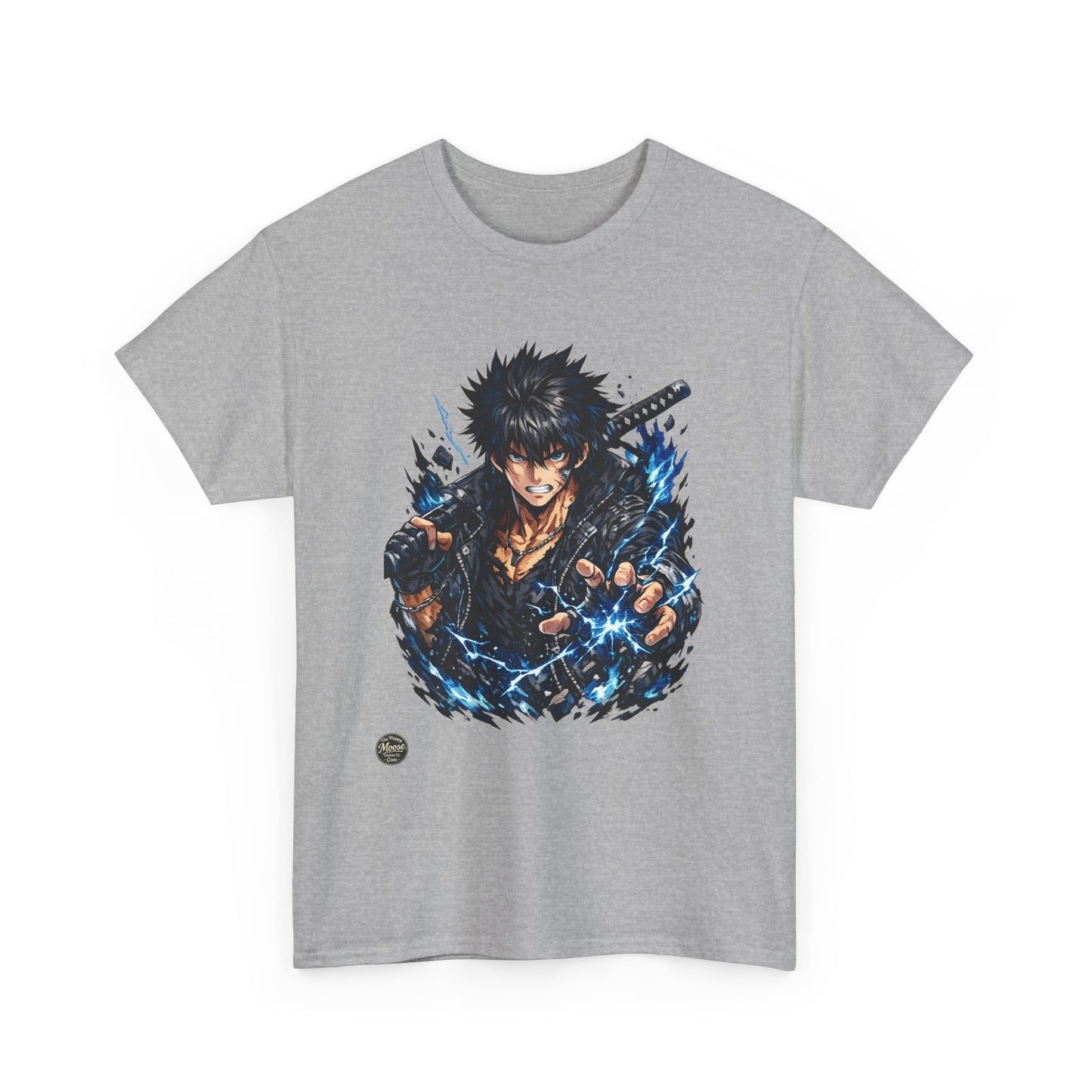 Samurai Warrior Anime Tee — Fierce Swordfighter Graphic T-Shirt #E005