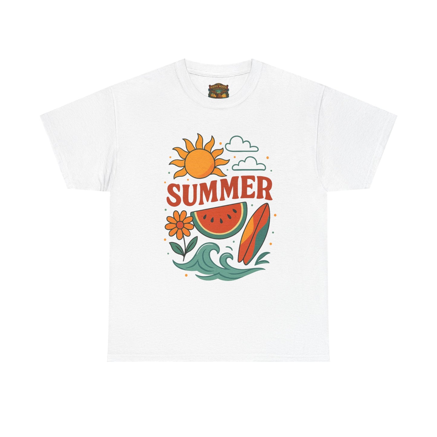 Summer Beach Tee | Surf Waves Palm Tree Graphic