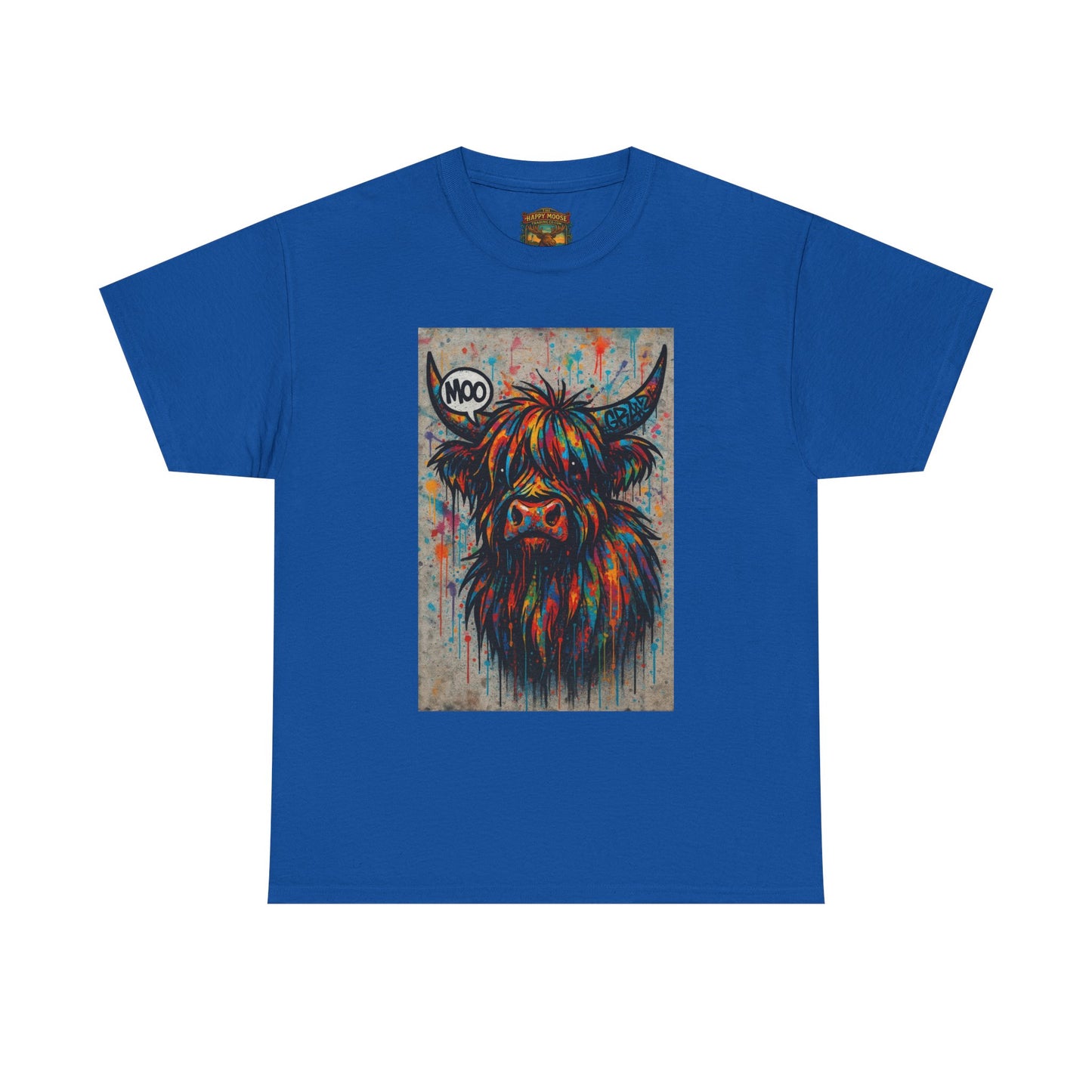 Psychedelic Highland Cow T-Shirt | Retro Rainbow Cow Art 7
