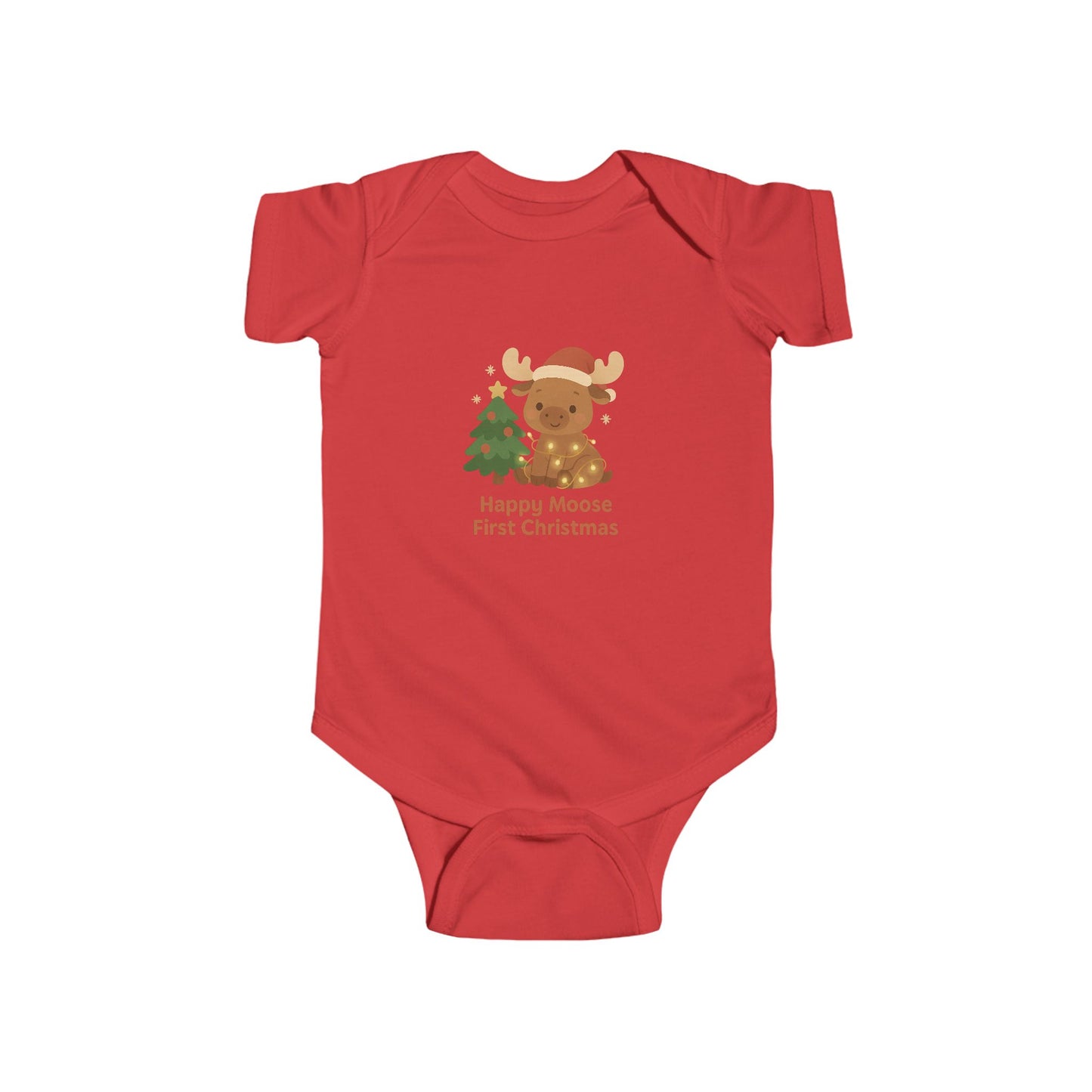 Baby Vest Infant Bodysuit — 'Happy Moose First Christmas' Holidays