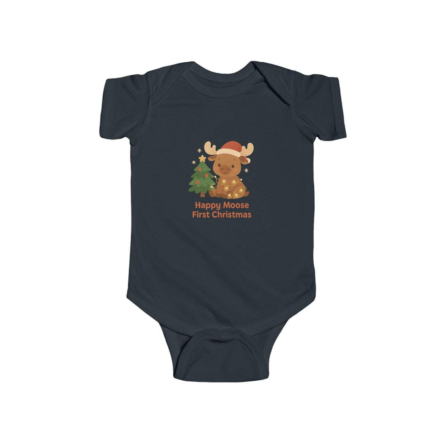 Baby Vest Infant Bodysuit — 'Happy Moose First Christmas' Holidays