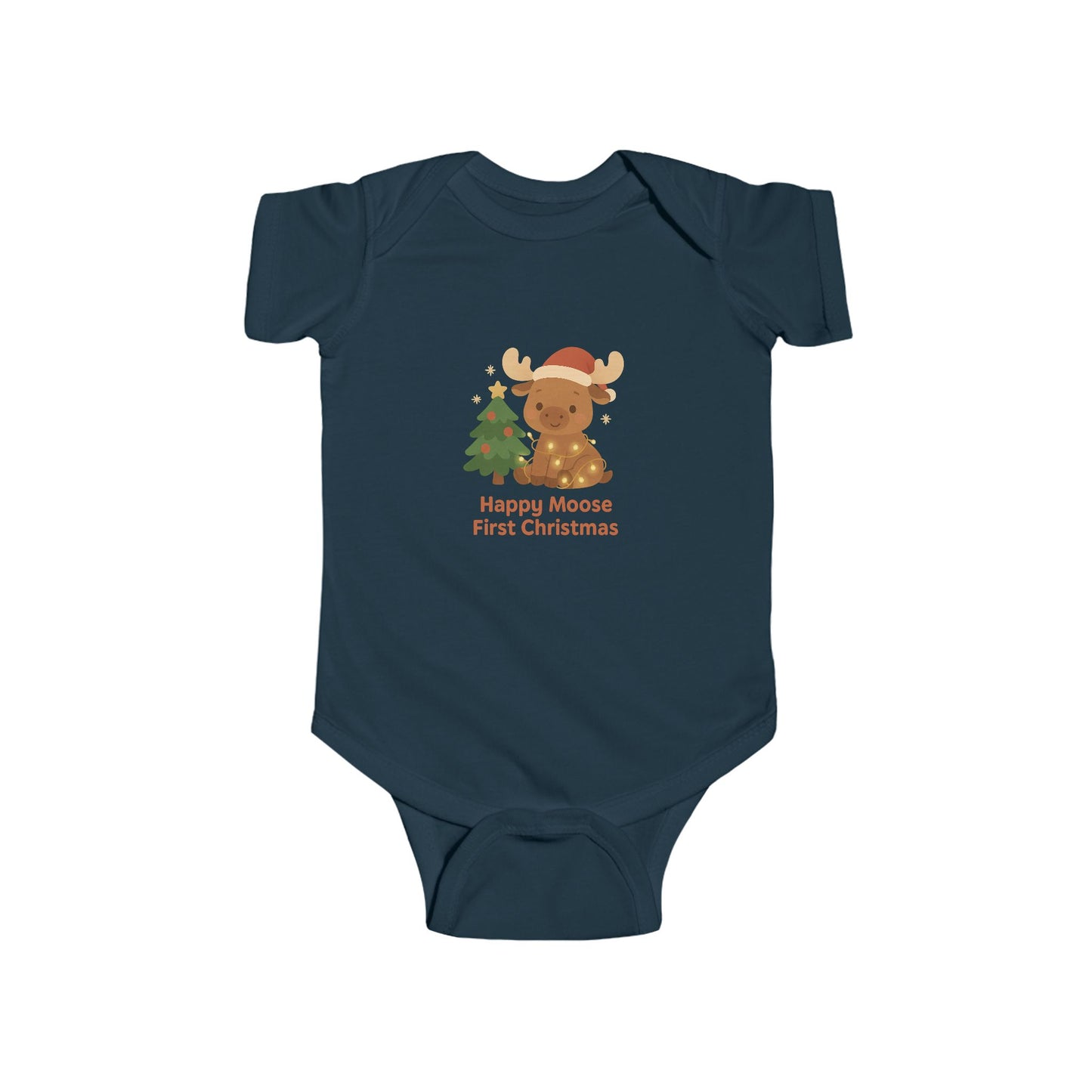 Baby Vest Infant Bodysuit — 'Happy Moose First Christmas' Holidays