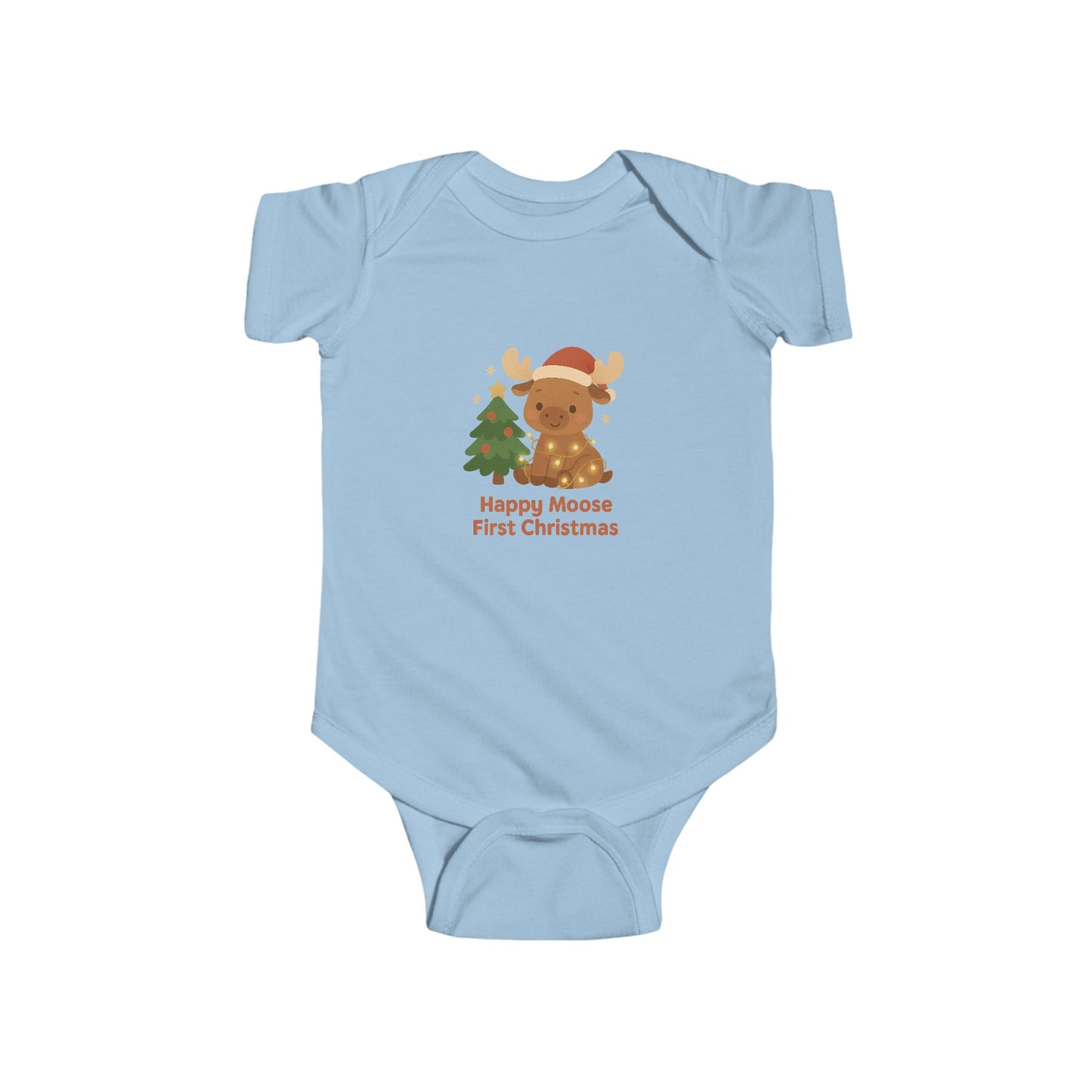 Baby Vest Infant Bodysuit — 'Happy Moose First Christmas' Holidays