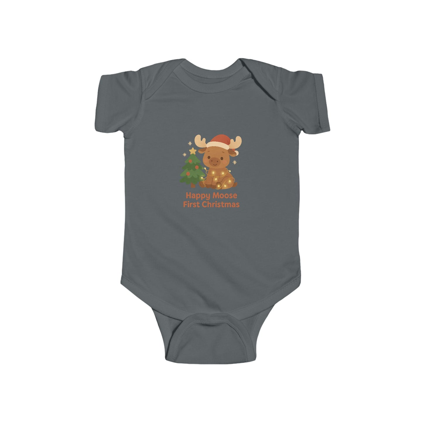 Baby Vest Infant Bodysuit — 'Happy Moose First Christmas' Holidays