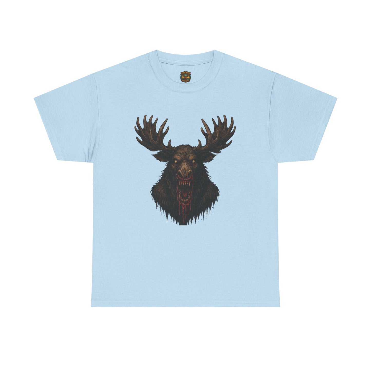Moose Skull Graphic Tee — Dark Forest Horror Antler Shirt