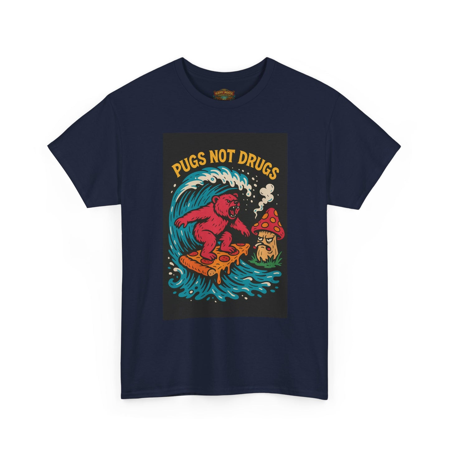 Pugs Not Drugs T-Shirt | Funny Pug Anti-Drug Design