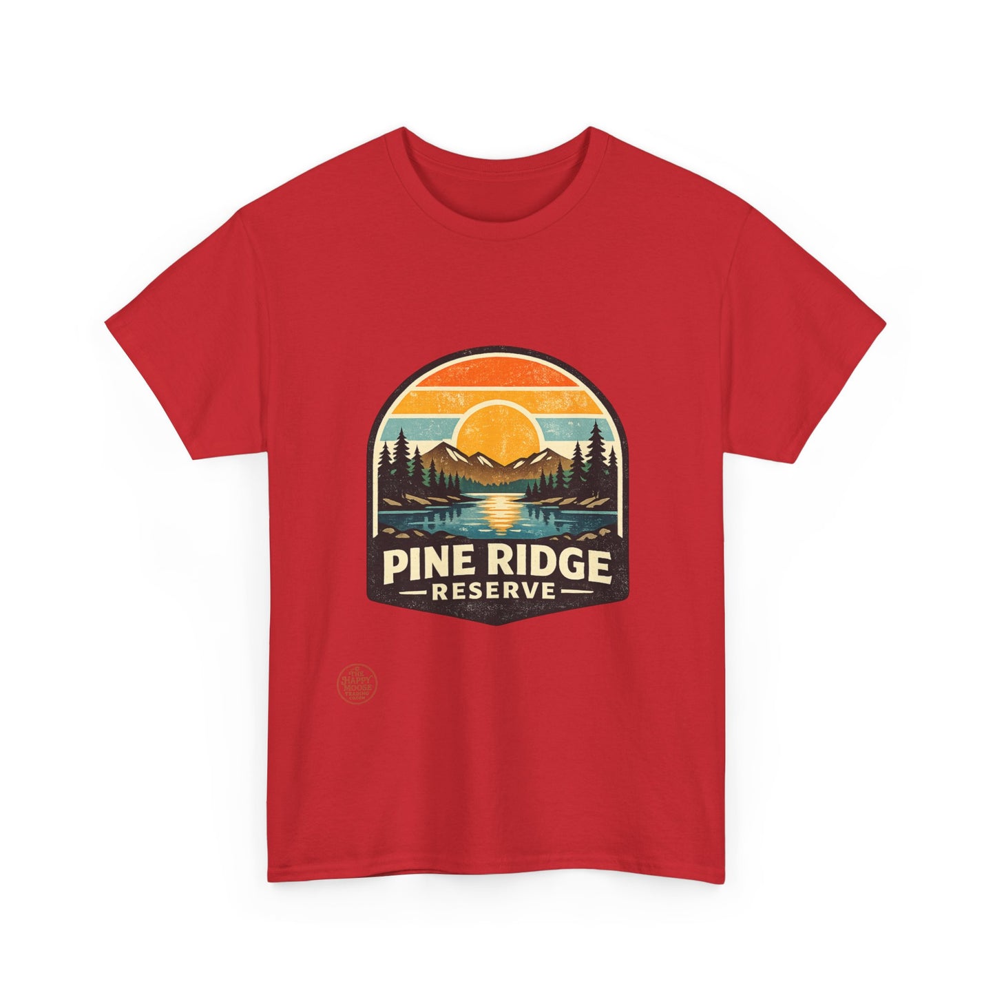 Pine Ridge Reserve TShirt — Vintage Sunset Mountain Camping T-Shirt