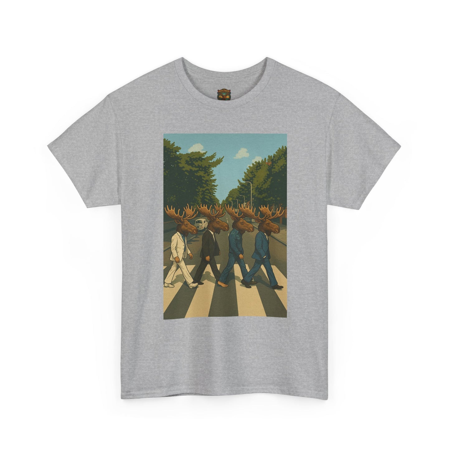 Moose Abbey Road Tee — Retro Parody Band Graphic T-Shirt