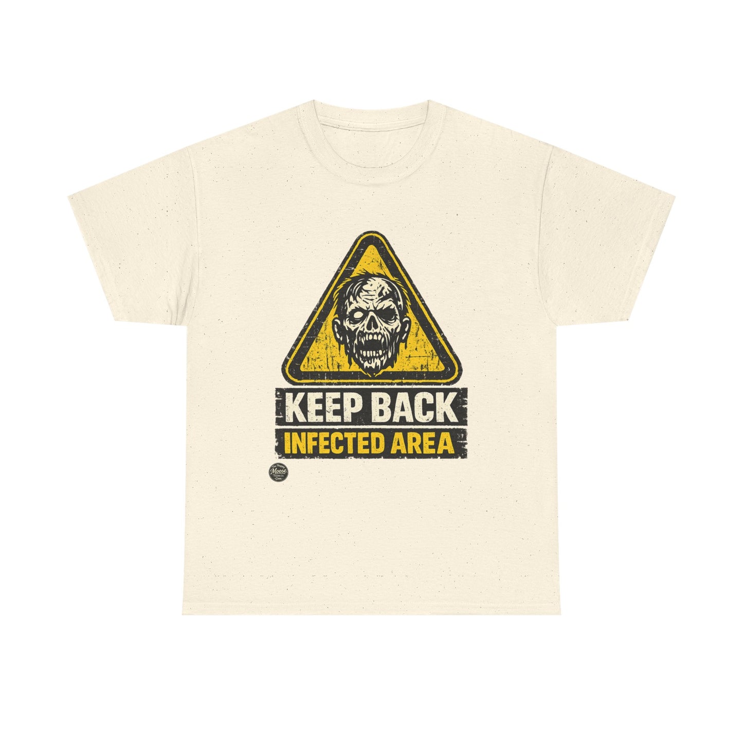 Zombie Warning Tee — "Keep Back Infected Area" Graphic T-Shirt