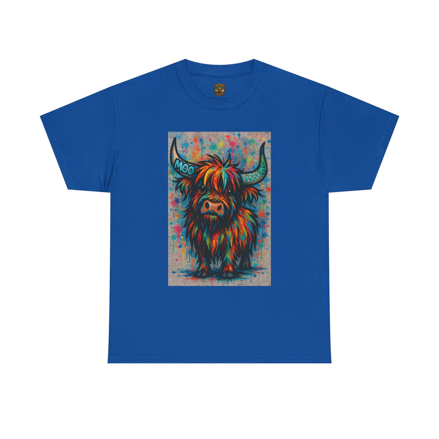 Psychedelic Highland Cow T-Shirt | Retro Rainbow Cow Art 8