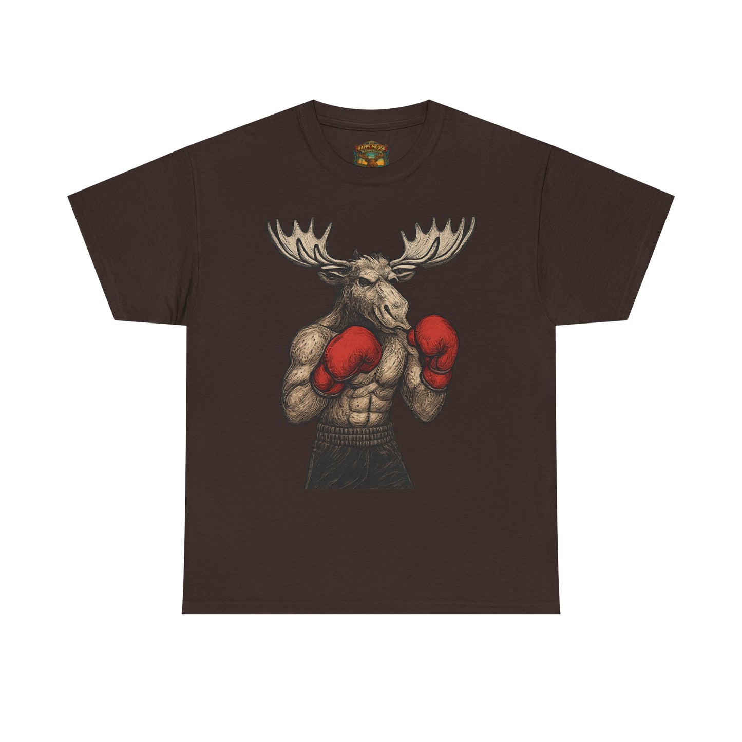 Boxing Moose T‑Shirt — Funny Wildlife Gym Tee for Men & Women