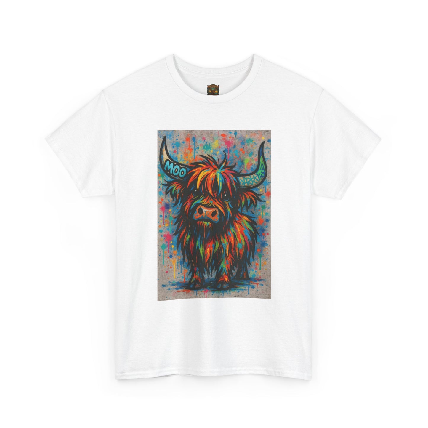 Psychedelic Highland Cow T-Shirt | Retro Rainbow Cow Art 8