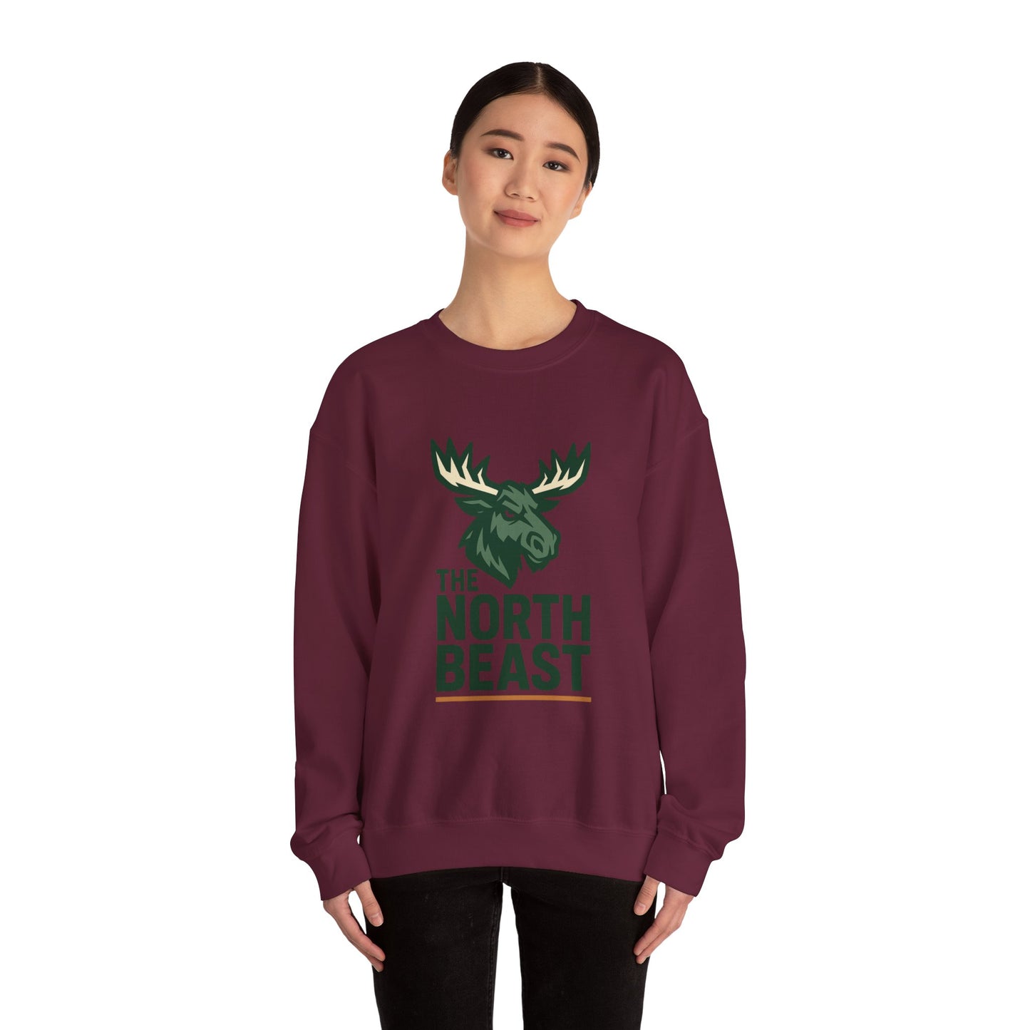Crewneck Sweatshirt — "The North Beast" Moose Logo Pullover
