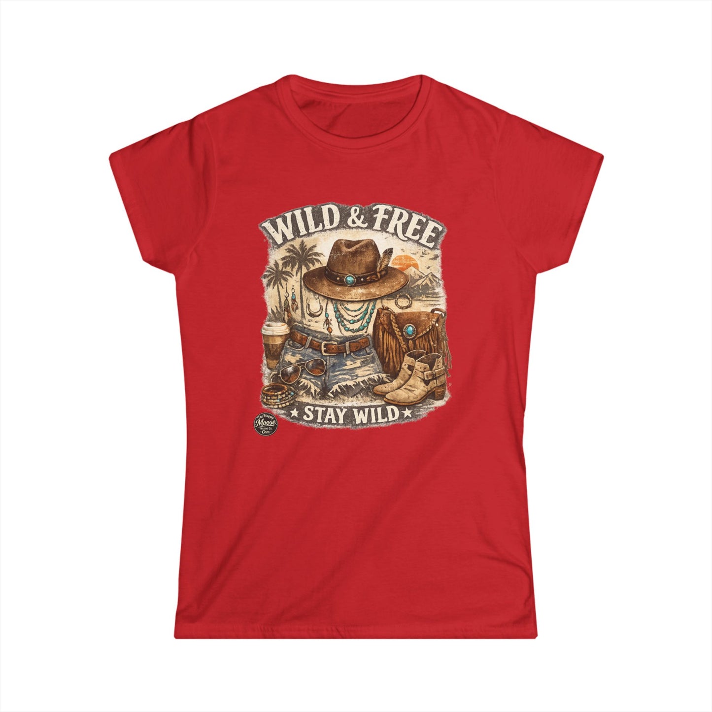 Wild & Free Western Graphic Tee — "Stay Wild" Cowboy Boho Women's Shirt
