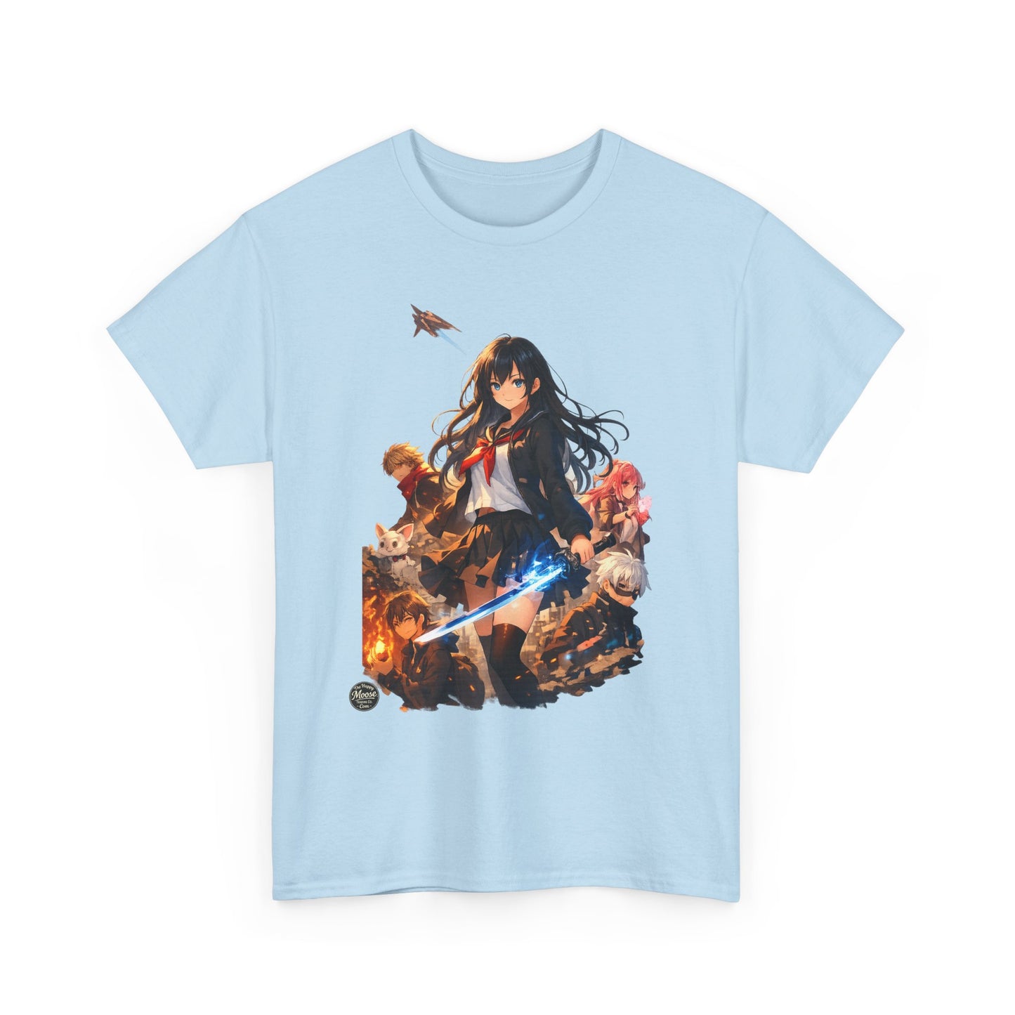 Anime Fantasy Heroine T-Shirt — Sword & Crew Art Tee #E008