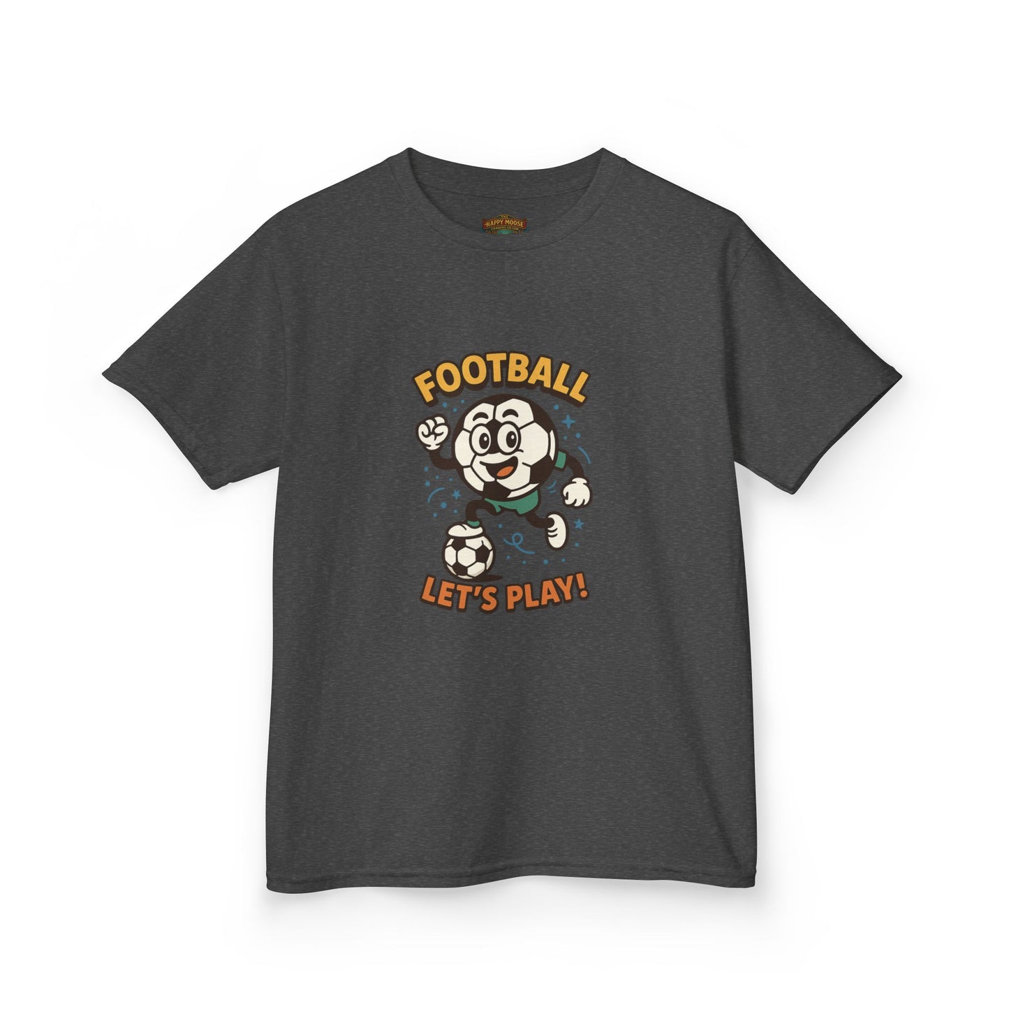 Kids Football Tee — "Football Let's Play" Retro Cartoon Soccer Shirt