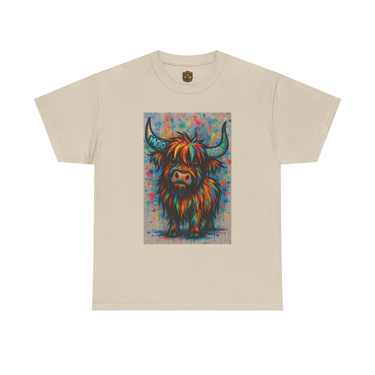Psychedelic Highland Cow T-Shirt | Retro Rainbow Cow Art 8