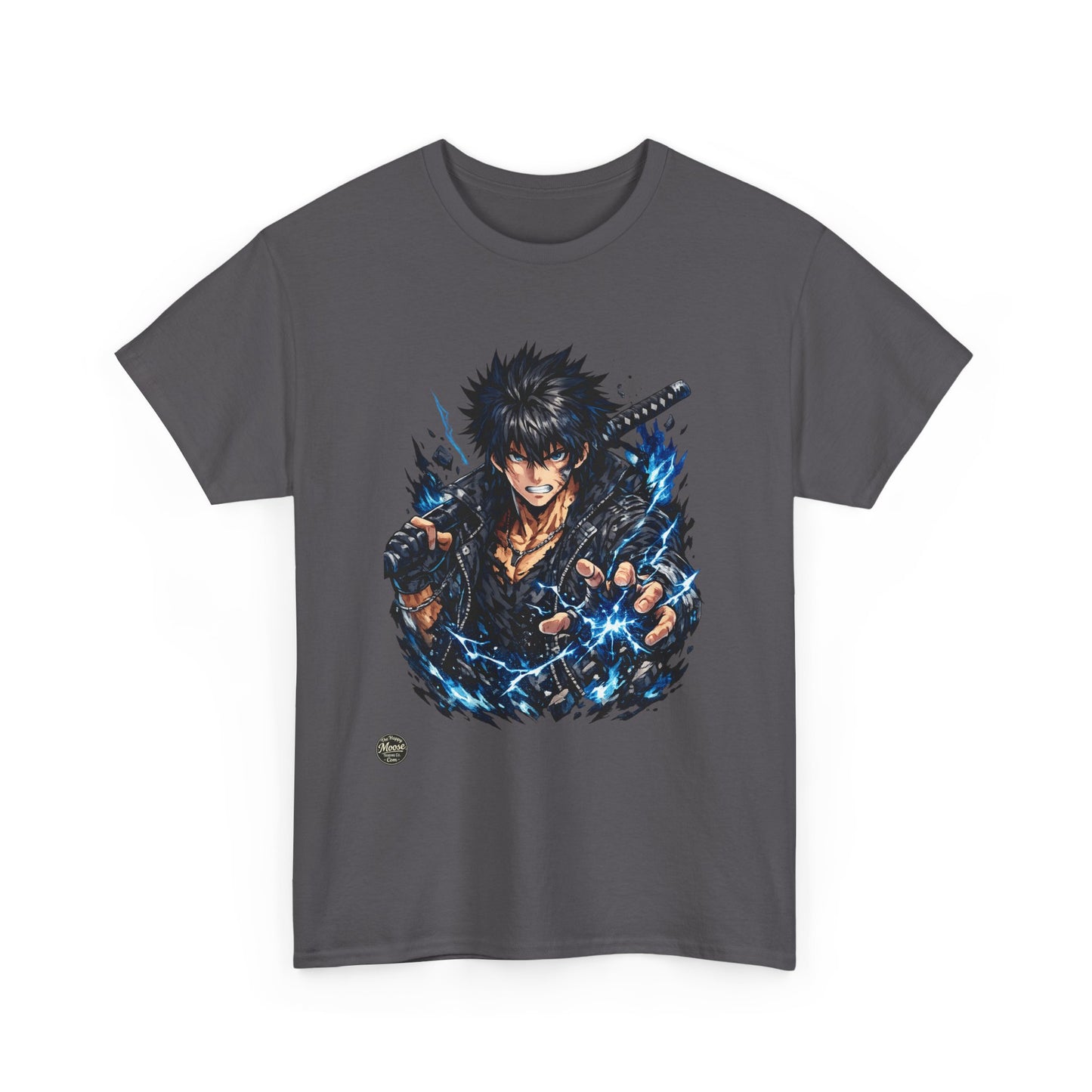 Samurai Warrior Anime Tee — Fierce Swordfighter Graphic T-Shirt #E005
