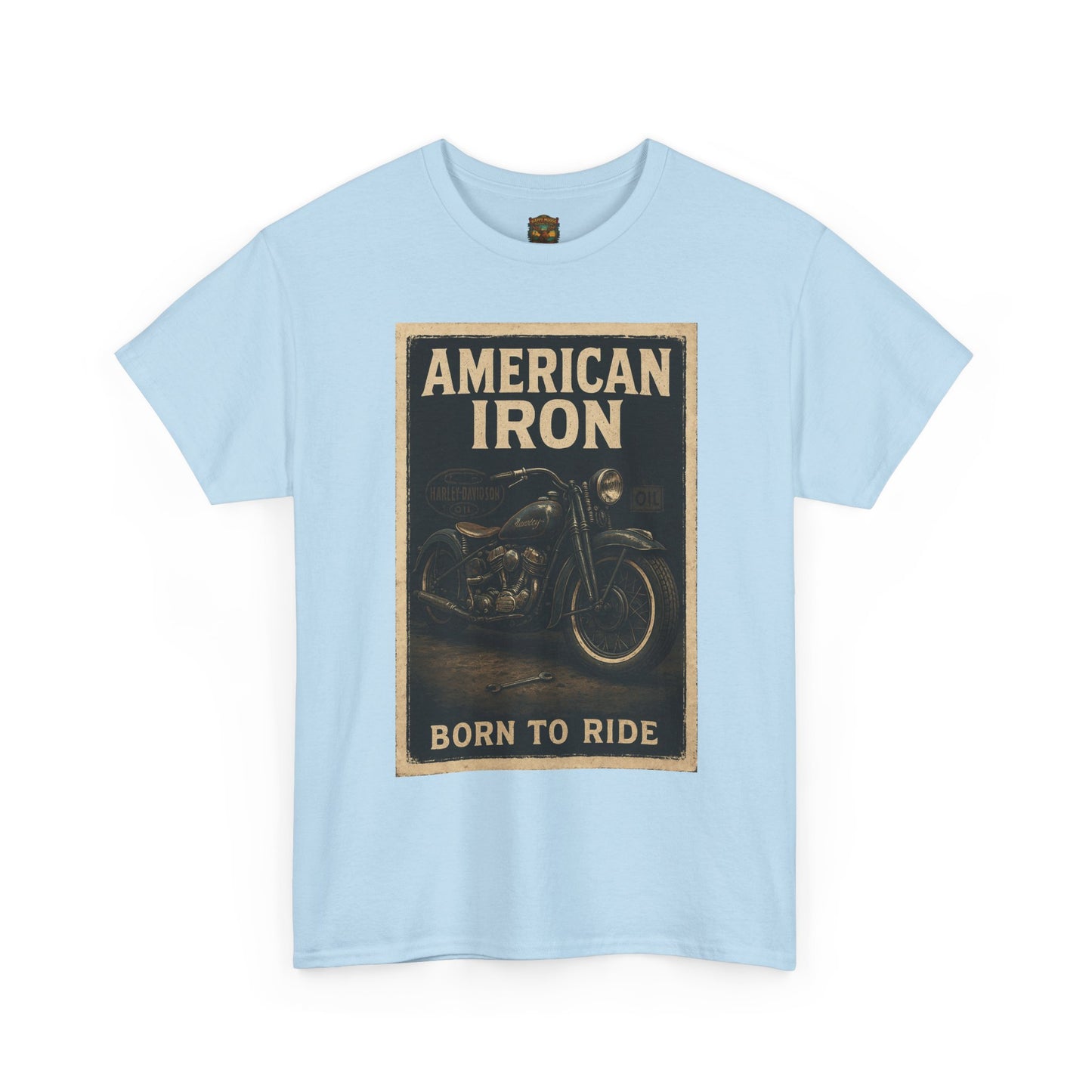 American Iron motorcycle poster Tee | Born to Ride vintage biker graphic T-Shirt