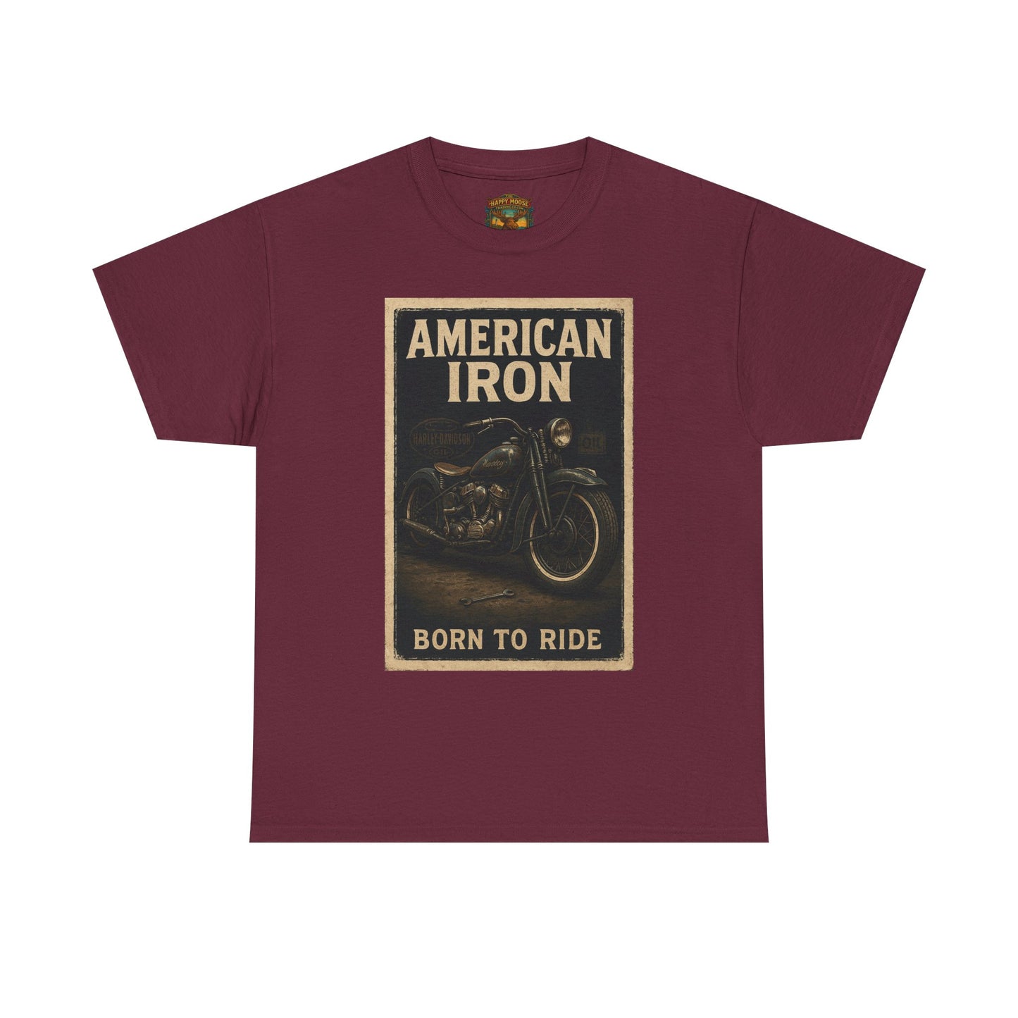 American Iron motorcycle poster Tee | Born to Ride vintage biker graphic T-Shirt