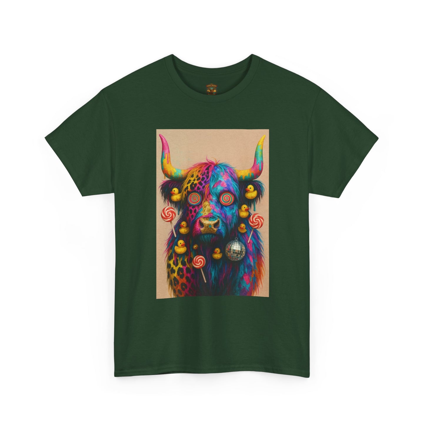 Psychedelic Highland Cow T-Shirt | Retro Rainbow Cow Art 6