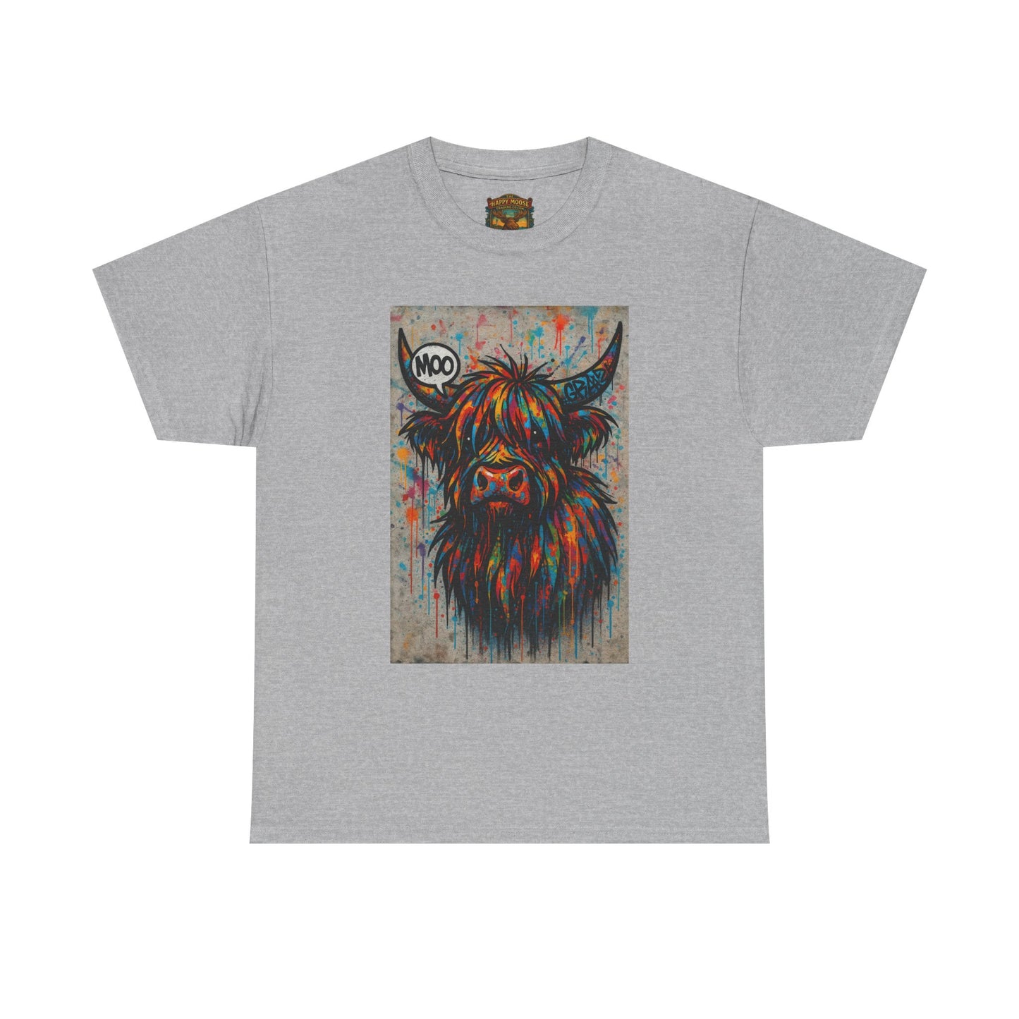 Psychedelic Highland Cow T-Shirt | Retro Rainbow Cow Art 7