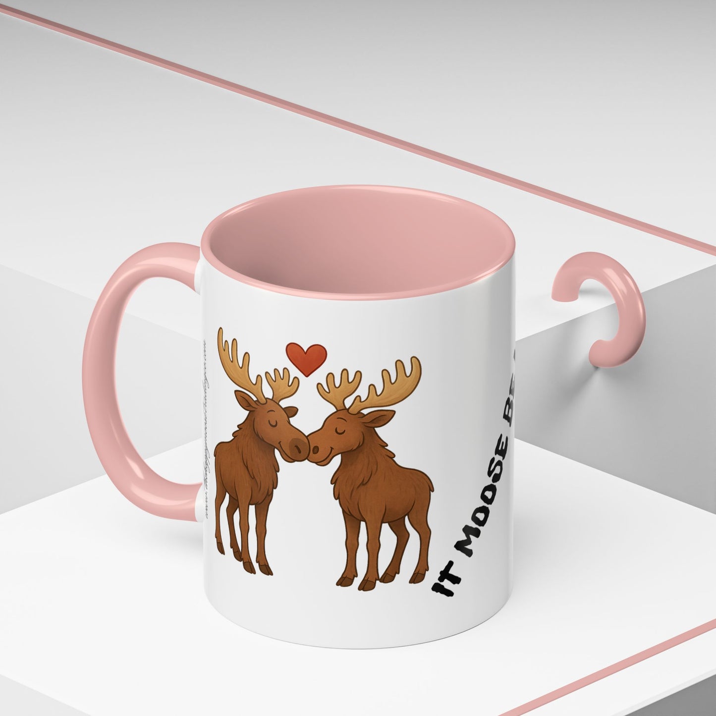 It Moose Be Love Coffee Mug — Cute Romantic Moose Couples Accent Mug (11/15oz)