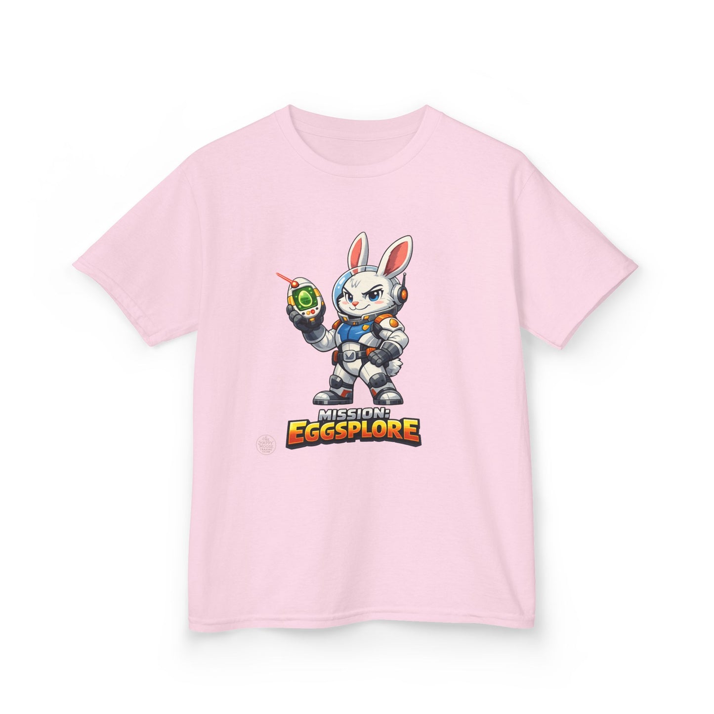 Kids Tee — 'Eggsplore' Bunny Space Explorer Graphic Shirt