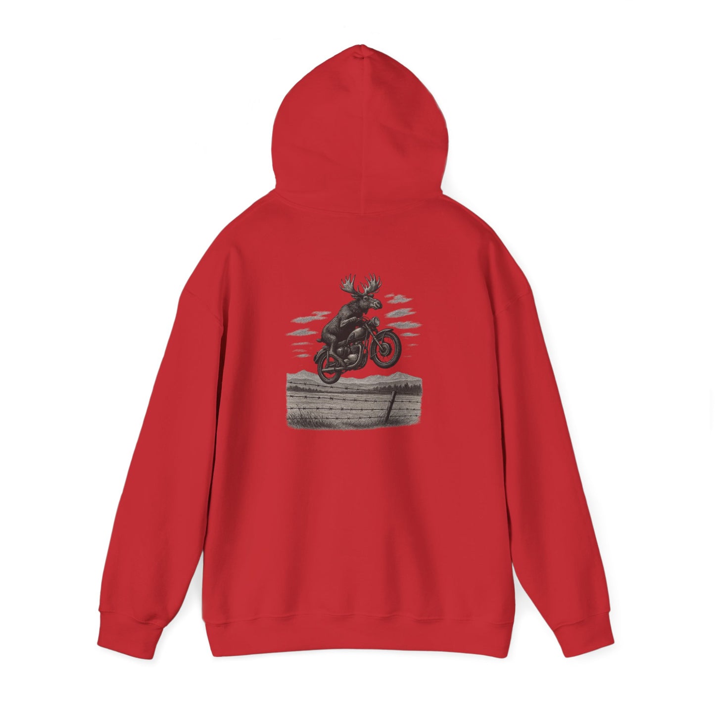 Great Moose Escape Hoodie - Vintage Biker Graphic Sweatshirt