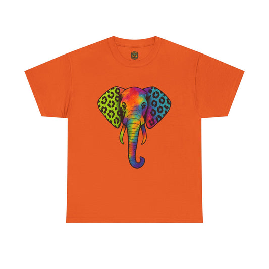 Colorful Leopard Print Elephant T-Shirt
