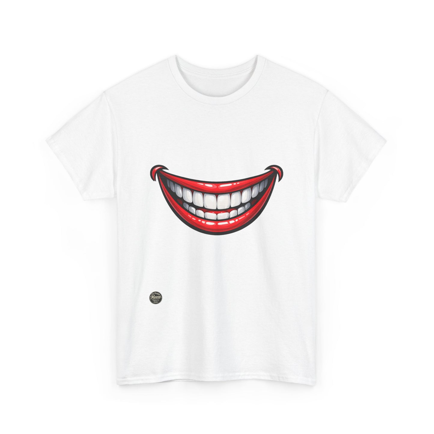 Smiling Joker Mouth Tee — Funny Red Grin Graphic T-Shirt