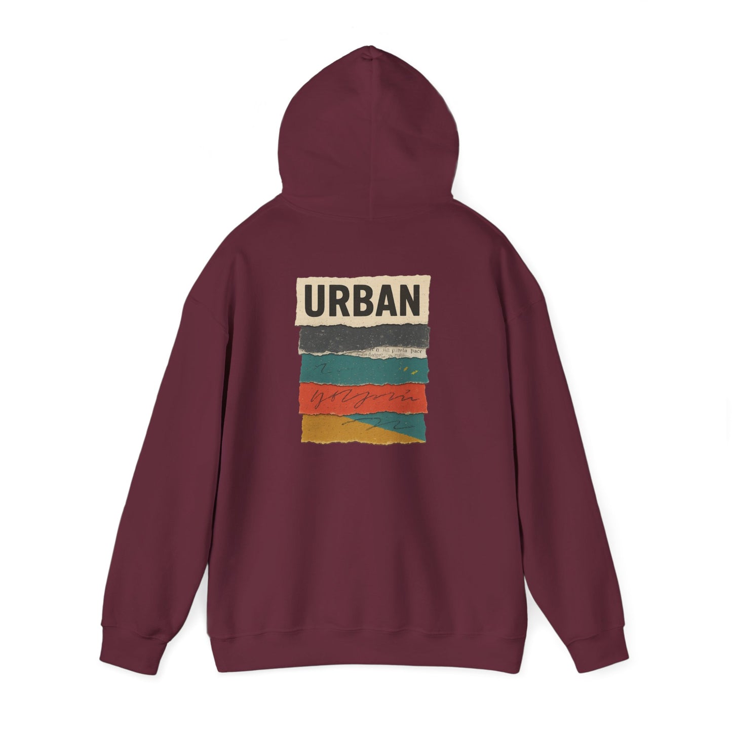 Hoodie — Retro 'Urban' Striped Vintage Paint-Texture Pullover