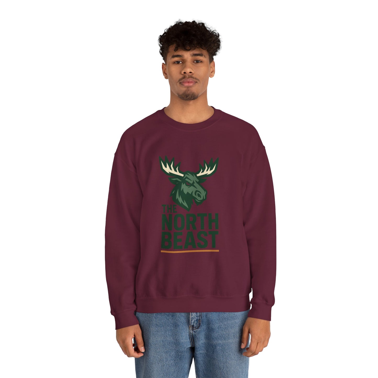 Crewneck Sweatshirt — "The North Beast" Moose Logo Pullover