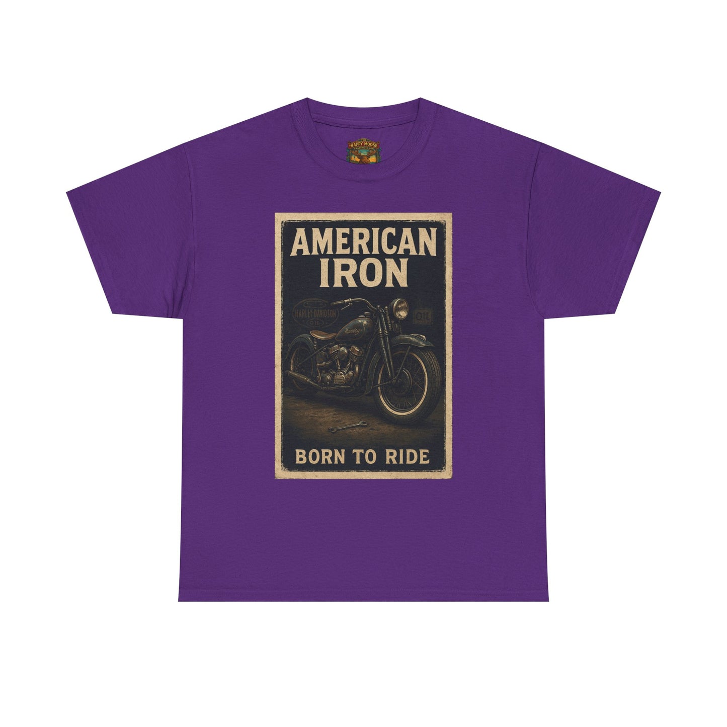 American Iron motorcycle poster Tee | Born to Ride vintage biker graphic T-Shirt