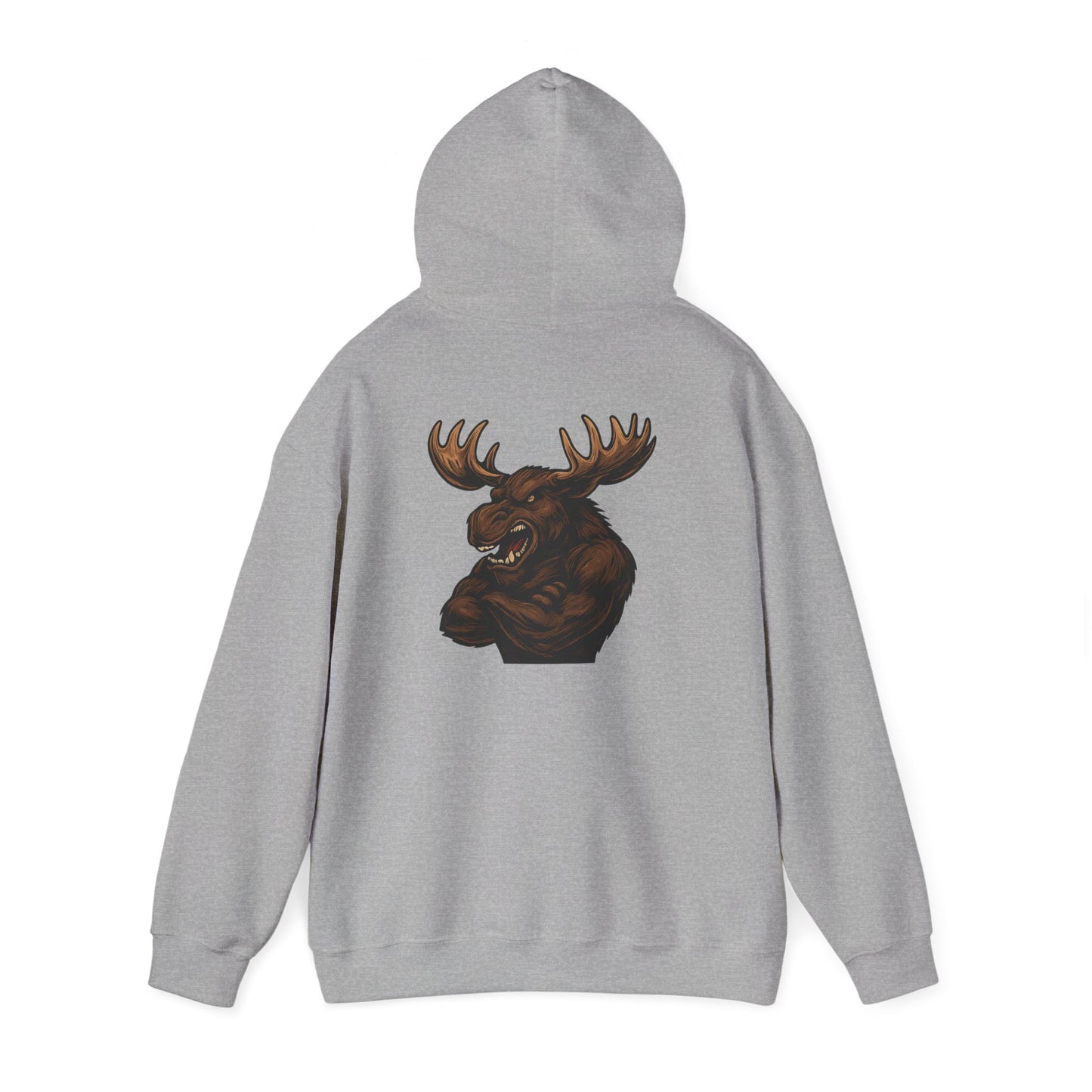 Ferocious Moose Head Graphic Hoodie — Bold Wilderness Outdoor Pullover