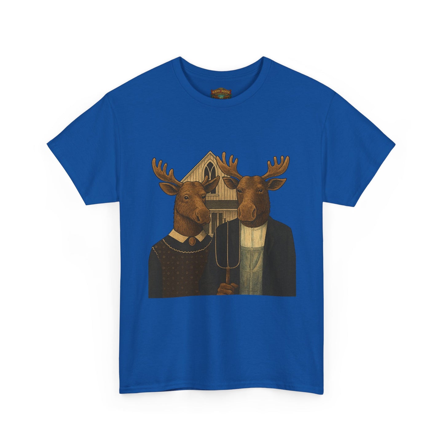 Moose Portrait T-Shirt — Vintage Animal Couple Graphic Tee